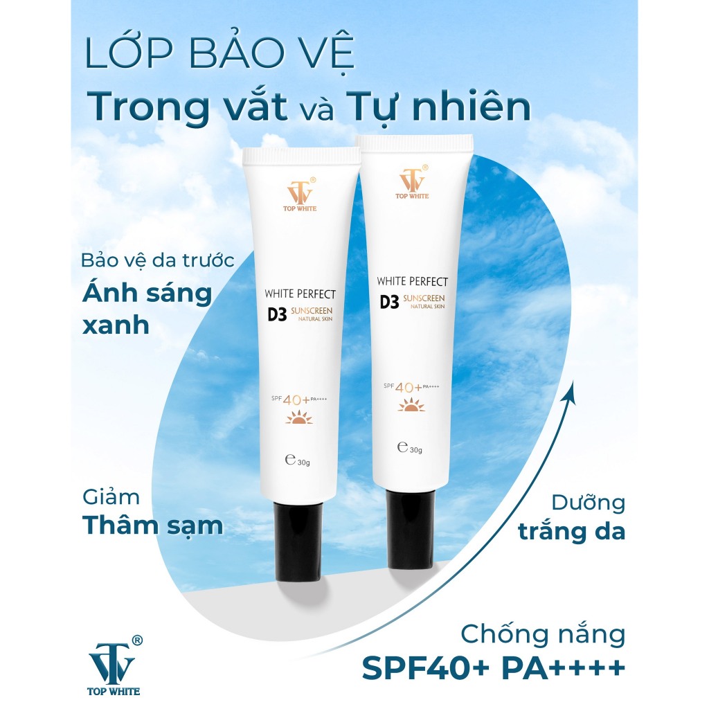 Kem chống nắng Top White- White Perfect D3 Sunscreen Natural Skin