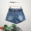 Quần short jean nữ lưng cao ống rộng cá tính, chất jean không giãn Anngo - AT551