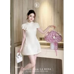 Váy Sơ Mi Tiểu Thư, Váy Chữ A Tôn Dáng LA ROSA Đính Hoa Tạo Điểm Nhấn Mặc Đi Chơi, Đi Làm,... V1405 — ảnh 6