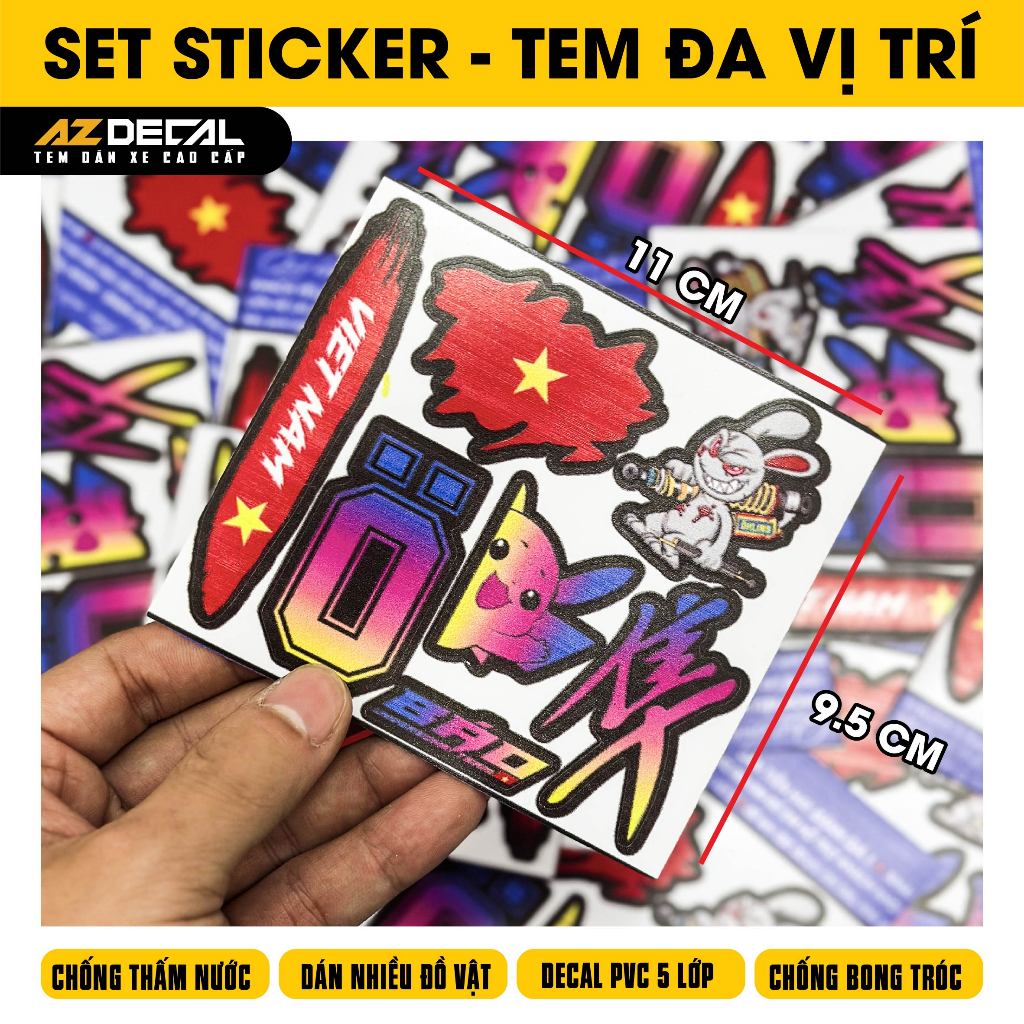Quà Tặng Sticker Dán Trang Trí | Tem Dán Đa Vị Trí Xe Máy, Mũ Bảo Hiểm ...