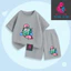 Set Bộ Thun Cotton Dễ Thương Cho Bé, Hình Bé Hồng Và Máy Game Xanh, Thoáng Mát Êm Ái Dễ Mặc (M 292)