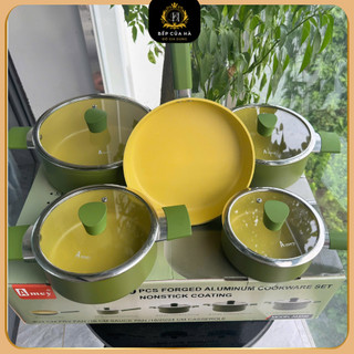 Bộ nồi sứ Cao cấp Amey 9 đáy với 5 món cao cấp chính hãng dùng được cho mọi loại bếp - Bếp Của Hà