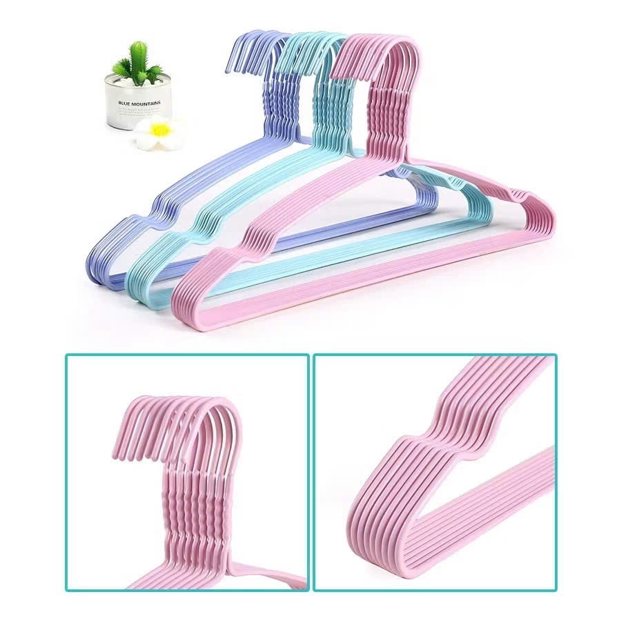 Combo 10 Móc quần áo 40cm móc kẹp quần áo chịu lực tốt - Móc Bọc Nhựa Sắc Màu
