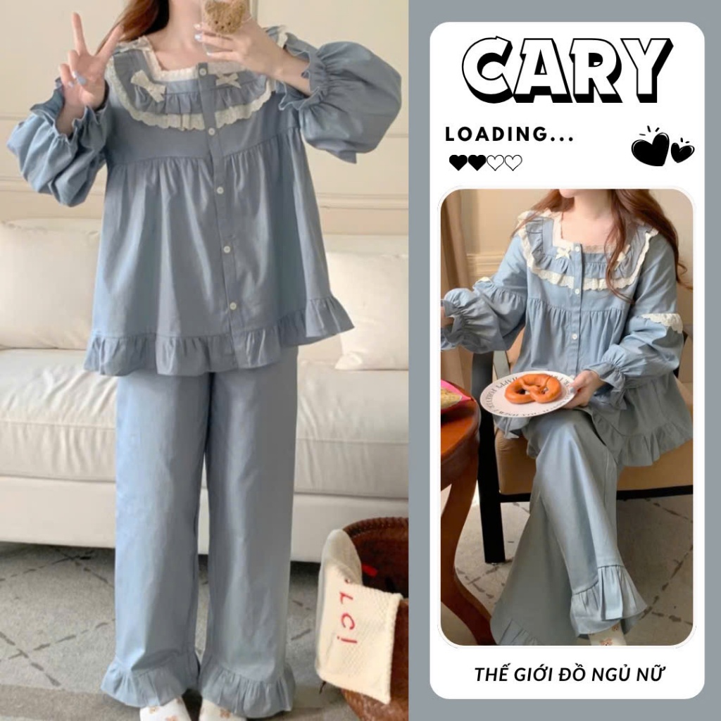 Đồ ngủ nữ pijama mặc nhà cho nữ set bộ đồ ngủ thu đông bộ ngủ dài