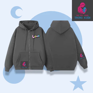 Áo Khoác Cho Bé Trai Bé Gái Hình Chữ Love Cute, Vải Cotton Nỉ Êm Ái, Mềm Ấm Áp Có Túi Trong (M 291)