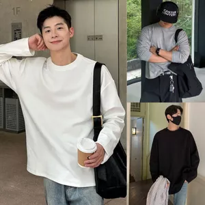 Áo Thun Giữ Nhiệt Nam cổ tròn FABUMAN Tay dài chất liệu cotton 2 chiều form suông rộng UNISEX Bigsize