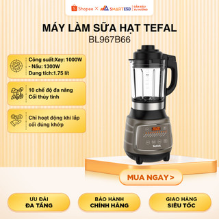 Máy làm sữa hạt Tefal BL967B66,1300W - 10 chế độ, cối thủy tinh, Xay nóng lạnh |Bảo hành 24 tháng