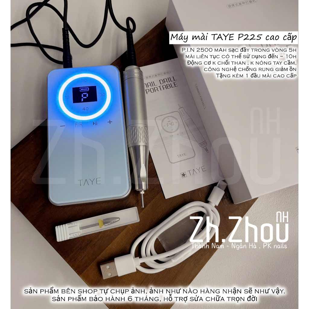 Máy mài móng TAYE p225 cao cấp tặng kèm đầu mài sứ, máy mài móng tích diện cao cấp Taye