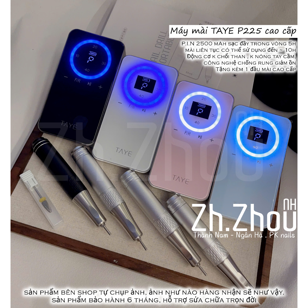 Máy mài móng TAYE p225 cao cấp tặng kèm đầu mài sứ, máy mài móng tích diện cao cấp Taye