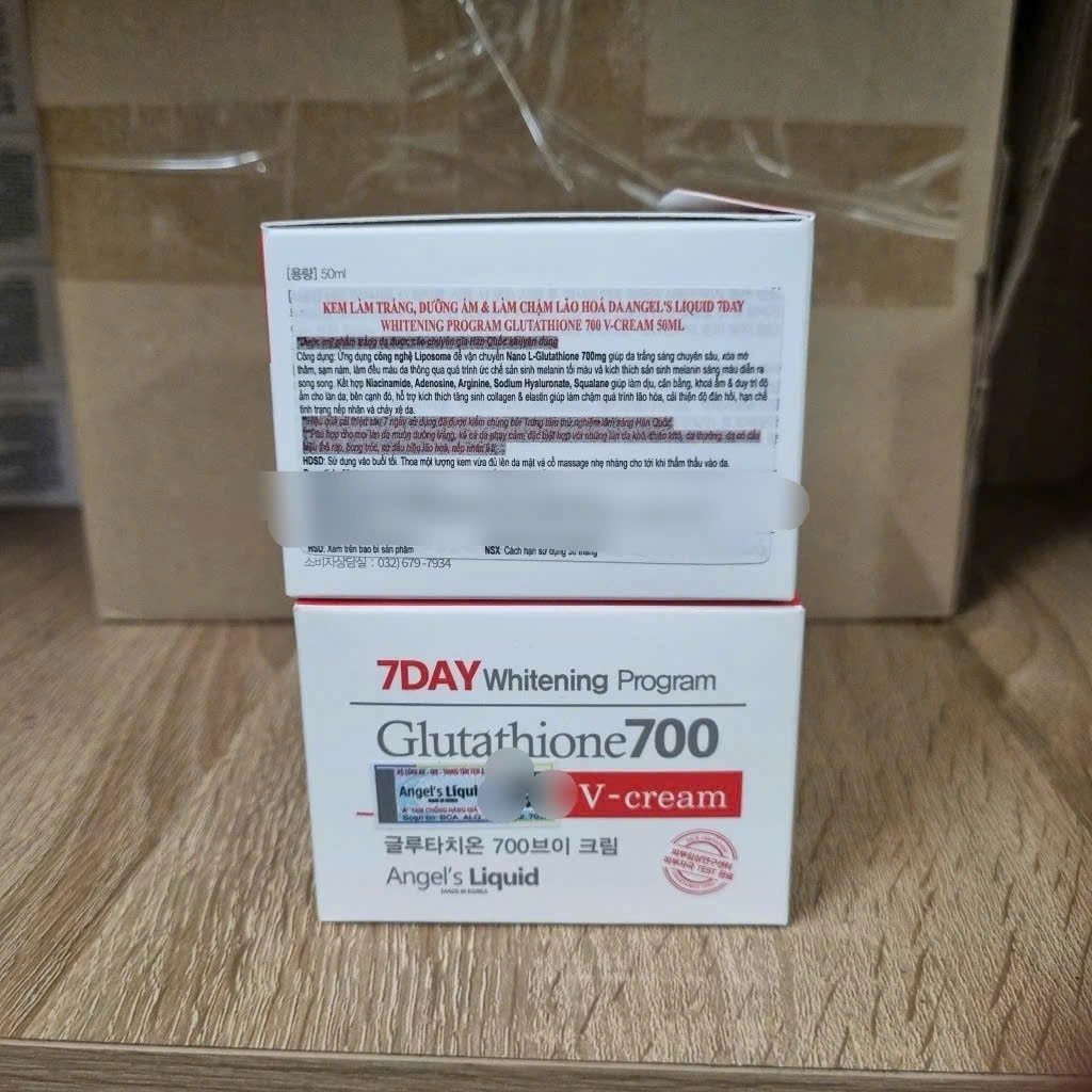 Kem Dưỡng Angel's Liquid's Glutathione700 7Day Whitening Program VCream Trắng Da, Mờ Thâm Nám (50g)