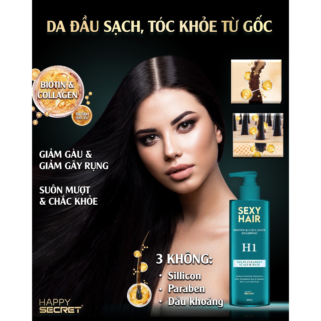 Dầu gội Giảm gàu, giảm rụng, giúp tóc suôn mượt, chắc khỏe Sexy Hair H1 Top White