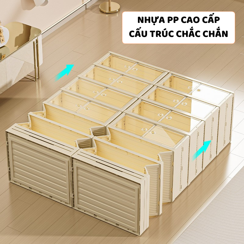Tủ Kệ Đựng Giày Trong Suốt Gấp Gọn ENODA HOME, Tủ Giày Nhiều Tầng Chất Liệu Nhựa Dày Dặn, Hít Nam Châm Kín Bụi HG011