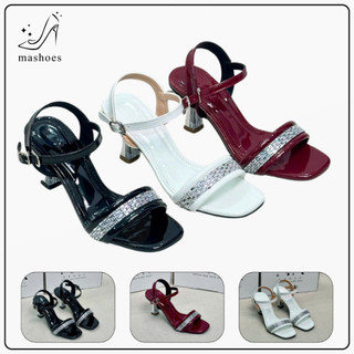 Sandal Gót 7P Bản Ngang Viền Đá MA Shoes D4764 – Sang Trọng, Tôn Dáng, Êm Chân, Dễ Phối Đồ
