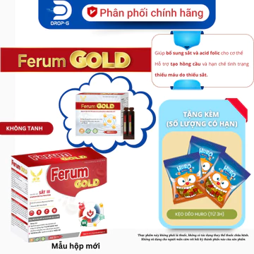 (Chính hãng) Siro hỗ trợ bổ sung sắt hữu cơ [ TPBVSK Ferum Gold ] - H/20 ống x10ml, sắt ống,sắt nước