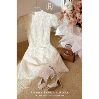 Đầm Dự Tiệc Cao Cấp LA ROSA Đầm Ren Hoa Dáng Chữ A Tôn Dáng, Phù Hợp 4 Mùa V1409