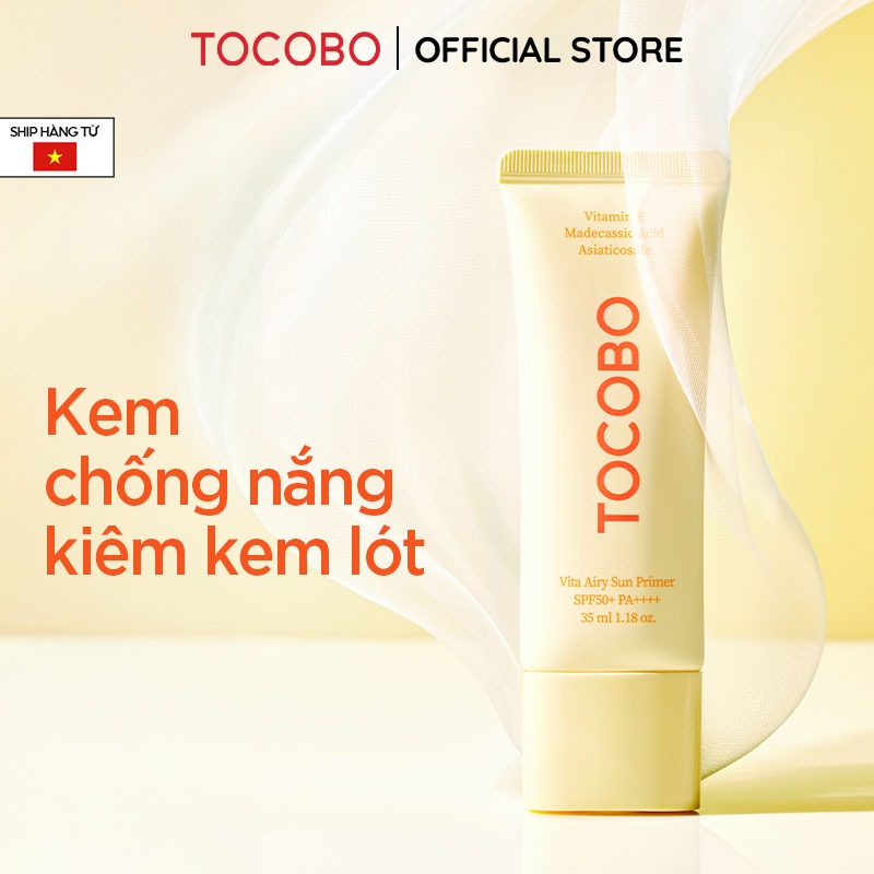 Kem Chống Nắng Kiêm Kem Lót Tocobo Vita Airy Sun Primer SPF50+ PA++++ 35ml