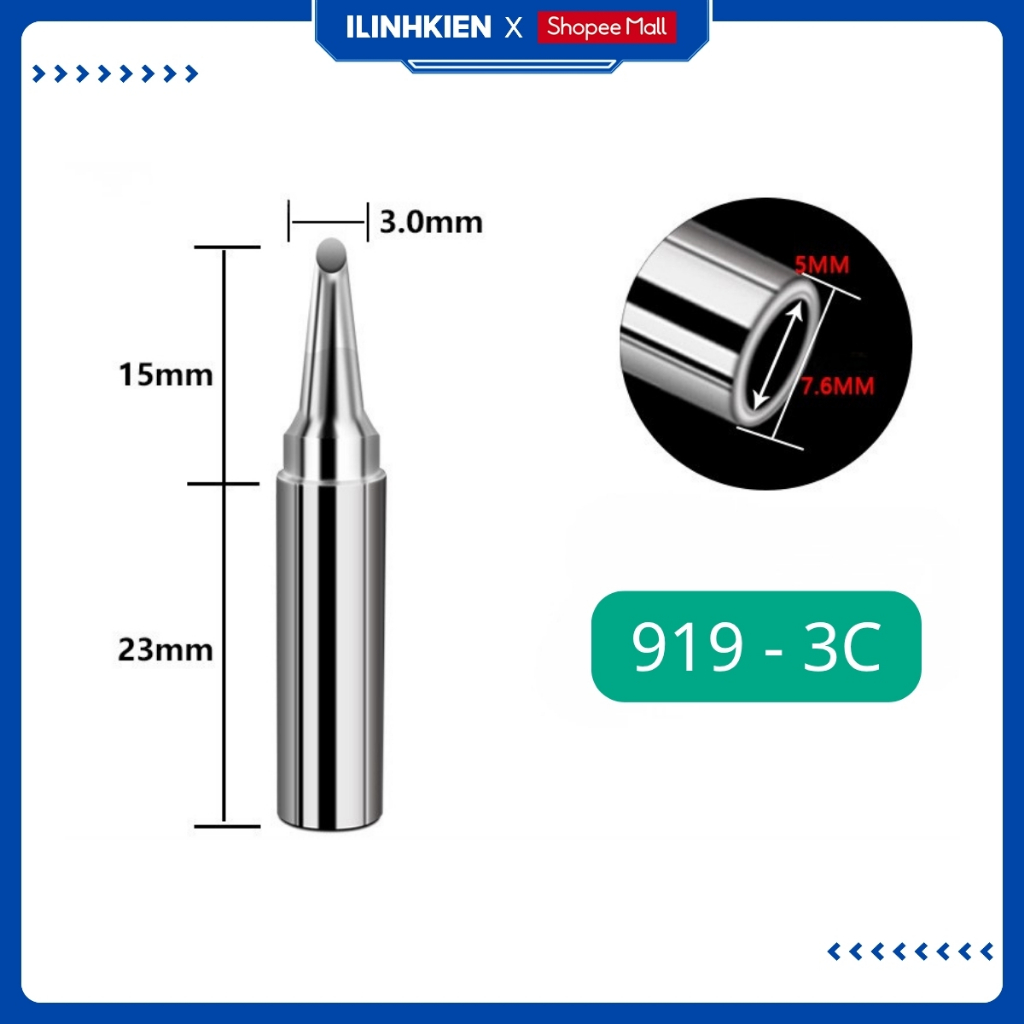 Mũi Hàn 919 gia nhiệt nhanh tuổi thọ cao dùng cho mỏ hàn 100W