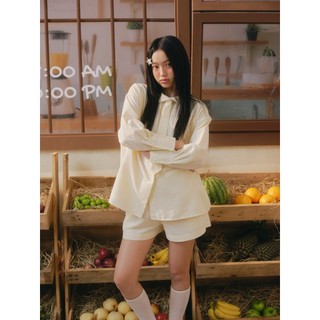 Set OLV áo và quần đi chơi Yellow Linen Long Sleeve Tie Set pastel ngọt ngào