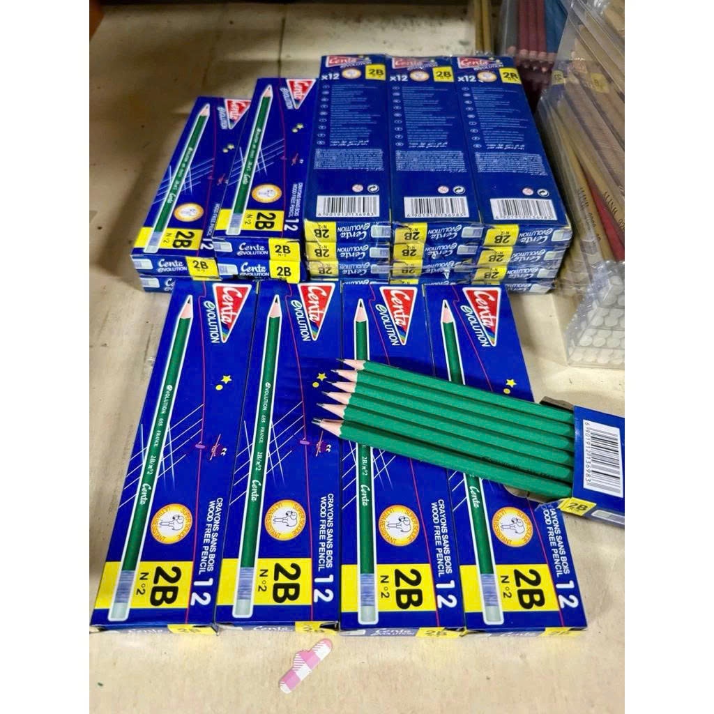 Combo Bút Chì Centa 2B (Hộp 12 chiếc) +2 tẩy+2 gọt chì - mua càng NHIỀU giá càng RẺ