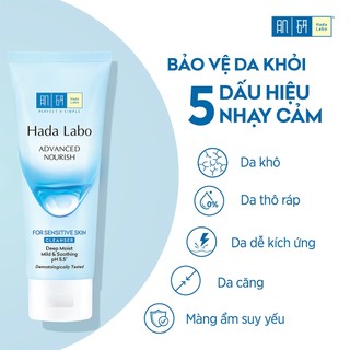 Sữa rửa mặt dưỡng ẩm dạng gel cho da nhạy cảm Hada Labo Advanced Nourish For Sensitive Skin Cleanser 80g