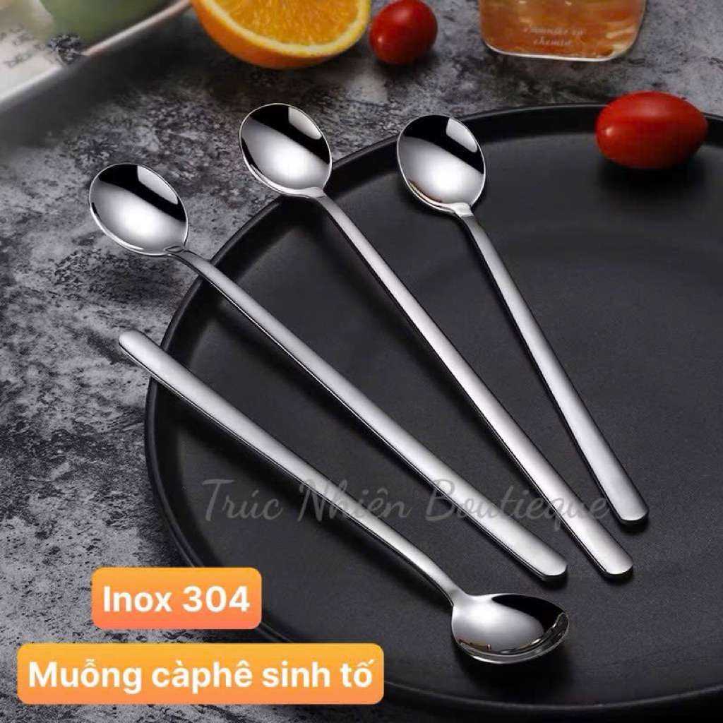 Muỗng thìa cà phê Inox 304 Muỗng sinh tố cán dài - C51