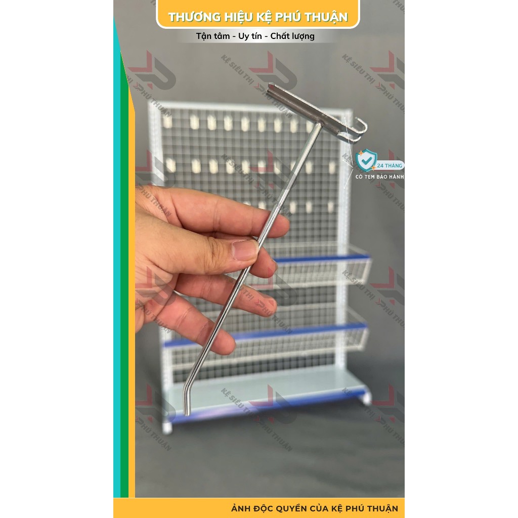 Combo 50 Móc Lưới , Móc Treo Sản Phẩm, Treo Phụ Kiện Mã Kẽm Chống Rỉ - Kệ Phú Thuận