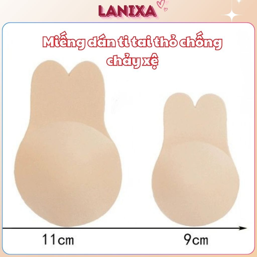 Miếng dán ngực nâng ngực chống chảy xệ, Áo dán ngực ti tai thỏ siêu xinh LANIXA D0950