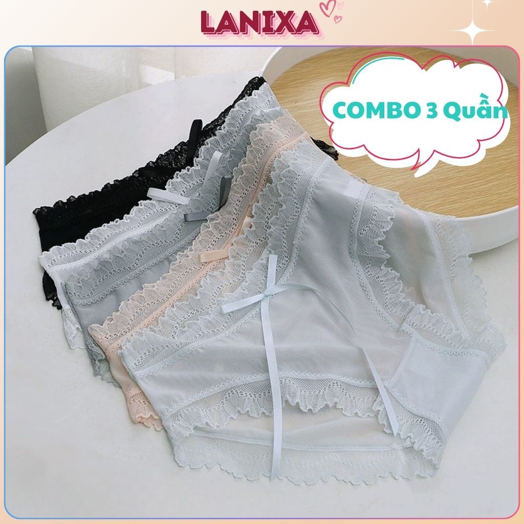 COMBO 5 Quần lót nữ ren lưới viền ren sang trọng gợi cảm cạp vừa tôn dáng gợi cảm sexy LANIXA L1026