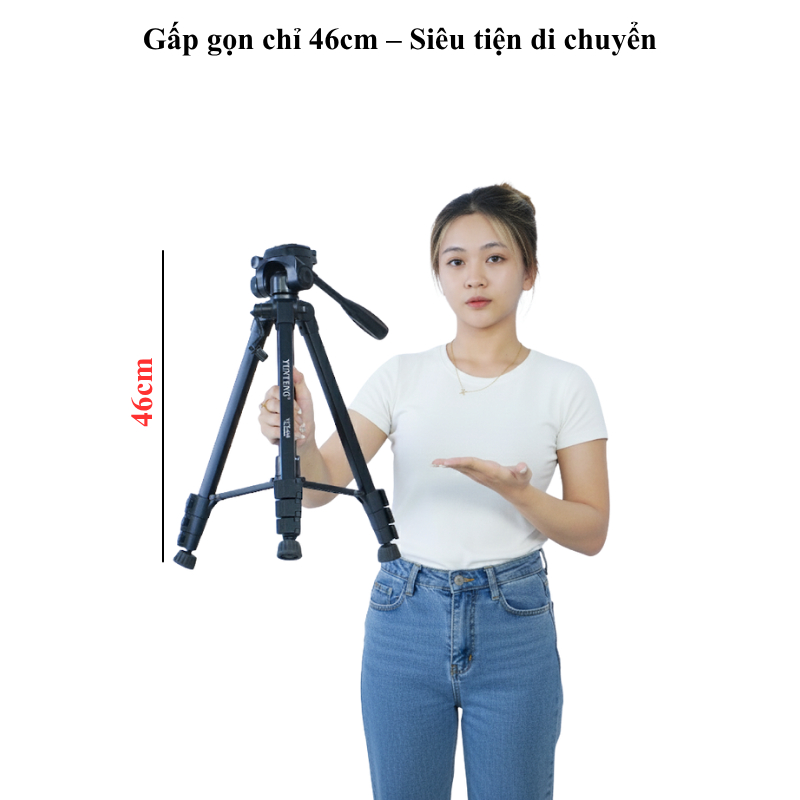 Tripod máy ảnh, chân đế điện thoại Yunteng VCT 668 - Kèm remote từ xa và kẹp điện thoại
