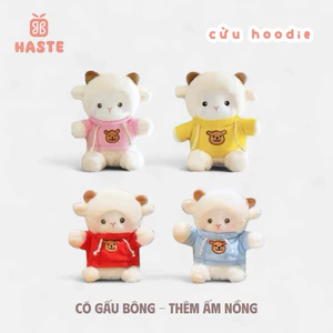 Gấu Thú Bông Bé Cừu Bạch Dương Bận Áo Hoodie Siêu Mềm Mịn Siêu Dễ Thương Quà Tặng Độc Đáo