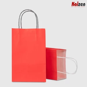 Set 50c Túi giấy Kraft màu đỏ đựng đồ nhiều size, sẵn hàng