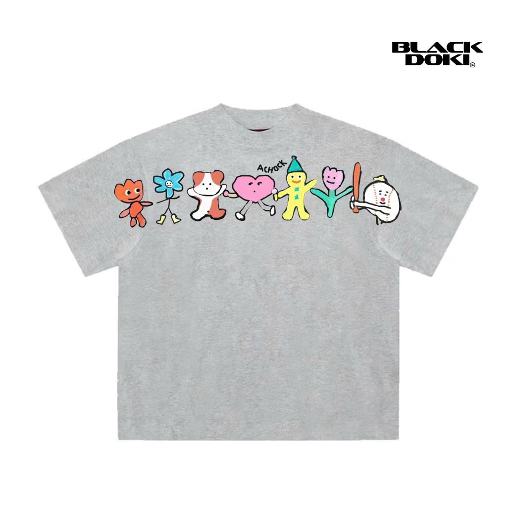 Áo Thun Hoạt Hình In Sắc Nét Form Rộng Chất Vải Cotton Dày Dặn New Ss2025