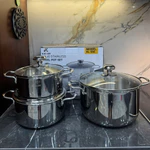 Bộ Nồi Inox Kailer KL-566 Inox 304 Cao Cấp Bền Đẹp 3 Lớp Đáy Dày Dẫn Nhiệt Tốt An Toàn Sức Khỏe Dùng Cho Mọi Loại Bếp — ảnh 3
