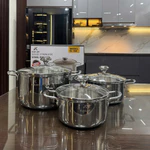 Bộ Nồi Inox Kailer KL-566 Inox 304 Cao Cấp Bền Đẹp 3 Lớp Đáy Dày Dẫn Nhiệt Tốt An Toàn Sức Khỏe Dùng Cho Mọi Loại Bếp — ảnh 6