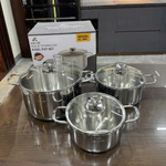 Bộ Nồi Inox Kailer KL-566 Inox 304 Cao Cấp Bền Đẹp 3 Lớp Đáy Dày Dẫn Nhiệt Tốt An Toàn Sức Khỏe Dùng Cho Mọi Loại Bếp — ảnh 7