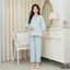 Bộ Đồ Bầu Dài Tay Cổ Tròn Larosa Mặc Nhà Và Sau Sinh Chất Liệu Đũi Mềm Mại Cao Cấp – LA029B