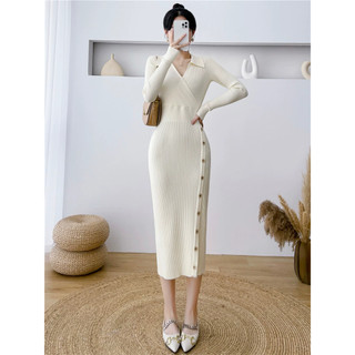 Đầm Dệt Kim Cổ Polo Dáng Ôm Thời Trang Mùa Thu Đông AL13