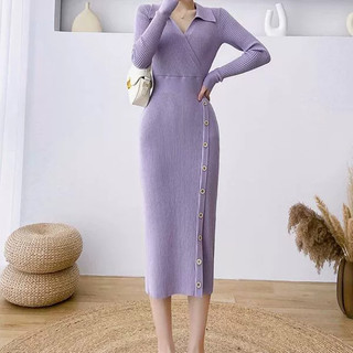Đầm Dệt Kim Cổ Polo Dáng Ôm Thời Trang Mùa Thu Đông AL13