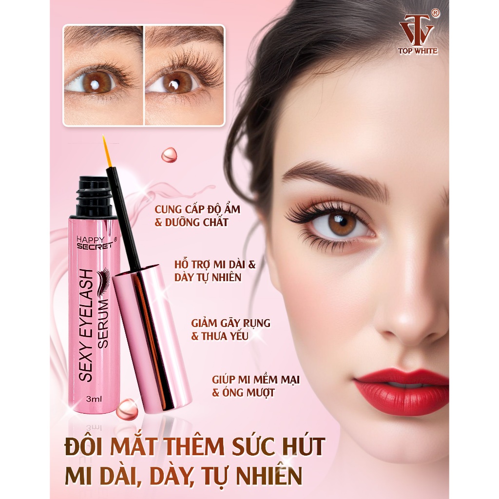 Dưỡng mi dài đẹp tự nhiên Top White – Sexy Eyelash Serum