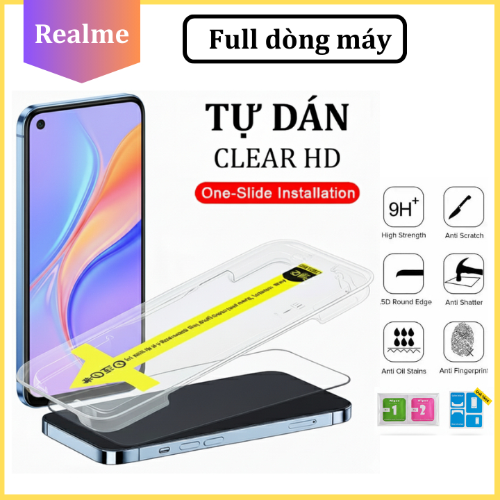 Cường lực Khung Tự Dán Realme 14 14T 15 15T Pro 9 8 7 6 5 5i C75x C75 C71 C65 C67 C53 C55 C35 C35s C30s C20 C17 C15 Q5