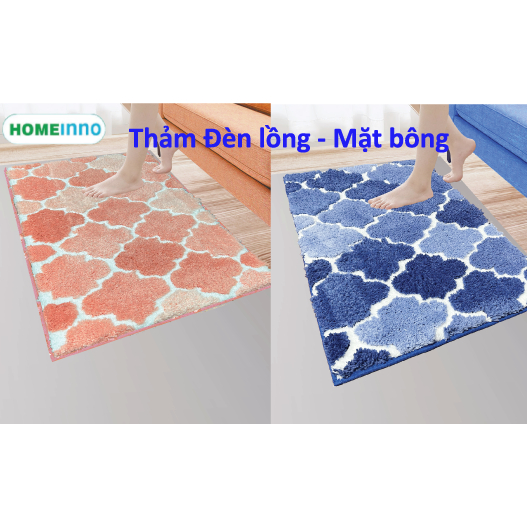 [HOẢ TỐC] Thảm Lau Chân Homeinno Trải Sàn Nhiều Kích Thước, Họa Tiết Cao Cấp Vải Polyester, Đế Lau Chống Trơn Trượt