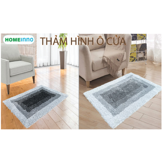 [HOẢ TỐC] Thảm Lau Chân Homeinno Trải Sàn Nhiều Kích Thước, Họa Tiết Cao Cấp Vải Polyester, Đế Lau Chống Trơn Trượt