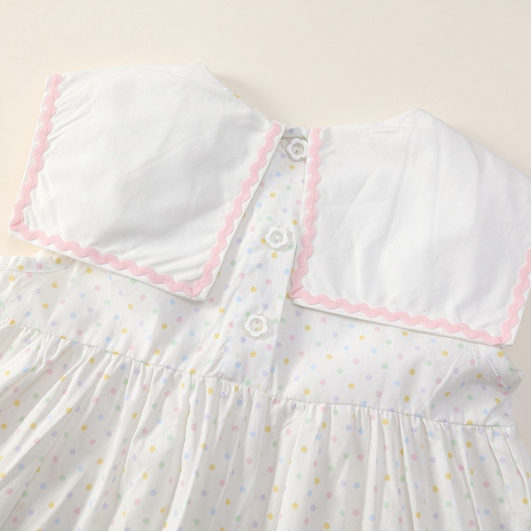 Váy Cho Bé Gái, Váy Sát Nách Thiết Kế Chấm Bi Thêu Hình Sinh Nhật Dễ Thương  Chất Liệu Cotton Mềm