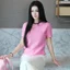 Áo len dệt kim nữ tay ngắn GILLEE (nhiều màu) có cổ tròn dệt lưới sợi dày mềm mịn thoáng khí dễ chịu FAK085