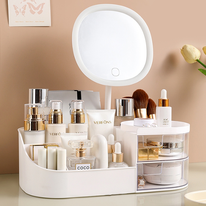 Kaleis Kệ Đựng Mỹ Phẩm Để Bàn 2 Ngăn Kéo Tiện Dụng, Khay Đựng Đồ Trang Điểm Mini Gọn Gàng Sang Trọng