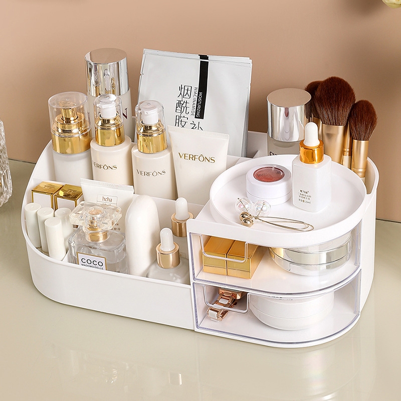 Kaleis Kệ Đựng Mỹ Phẩm Để Bàn 2 Ngăn Kéo Tiện Dụng, Khay Đựng Đồ Trang Điểm Mini Gọn Gàng Sang Trọng