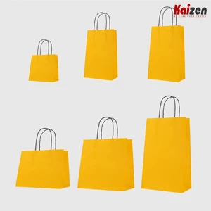 Set 50c Túi giấy Kraft màu vàng đựng đồ nhiều size, sẵn hàng