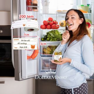 Tem dán, nhãn dán ghi chú hộp đựng thực phẩm, khay trữ đông trong tủ lạnh không để lại vết keo