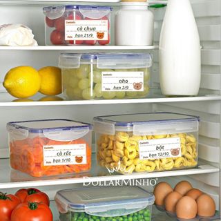 Tem dán, nhãn dán ghi chú hộp đựng thực phẩm, khay trữ đông trong tủ lạnh không để lại vết keo
