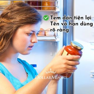 Tem dán, nhãn dán ghi chú hộp đựng thực phẩm, khay trữ đông trong tủ lạnh không để lại vết keo